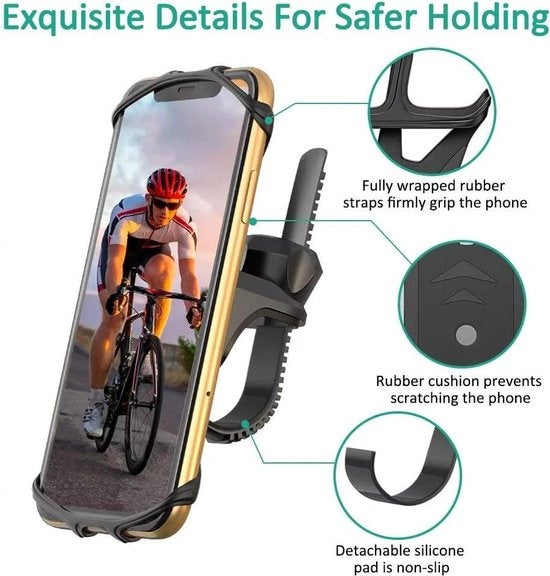 Garpex® Telefoonhouder Fiets - Telefoonhouder Motor - Smartphonehouder Fiets - Mountainbike - Motor - Universele Telefoonhouder