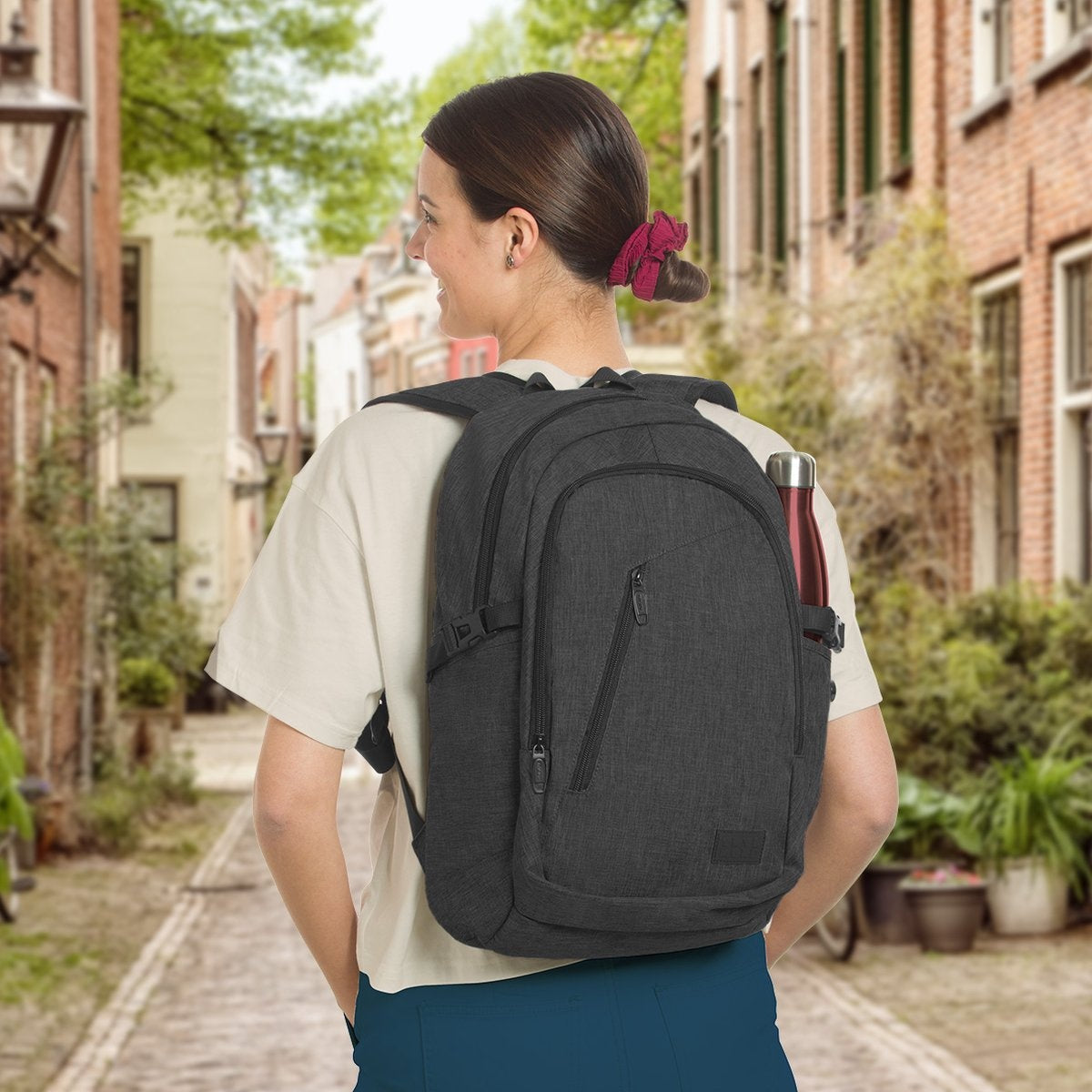TRVLMORE Rugzak - 25L - 15,6 inch - Laptop Rugtas - Schooltas - Unisex - Spatwaterdicht Antraciet