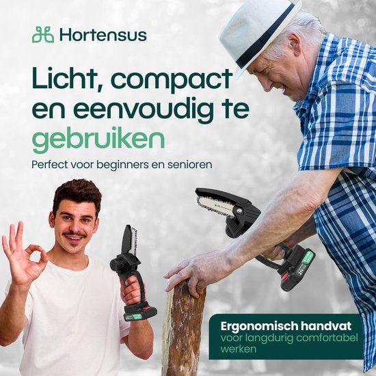 Hortensus - Mini kettingzaag voor al je kluswerk - Hortensus mini kettingzaag