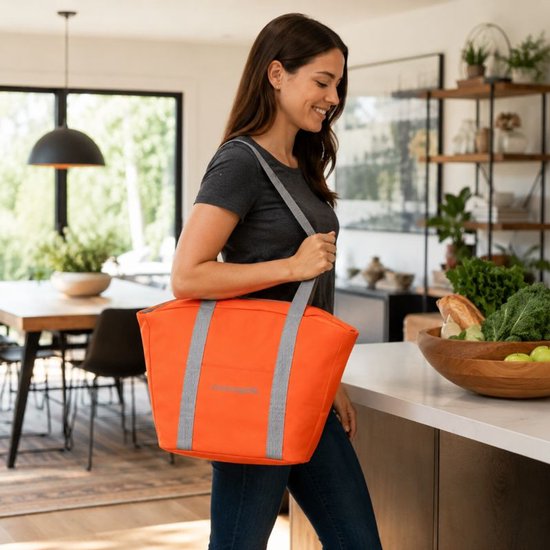 Playmarket Go Market –Grote Koeltas 22,3L – Isolerende Boodschappentas –Zacht Oranje - Picknick- Strand