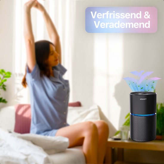 KRAFT Luchtreiniger - 240 m3/u - HEPA 13 Filter - Air Purifier - Zwart