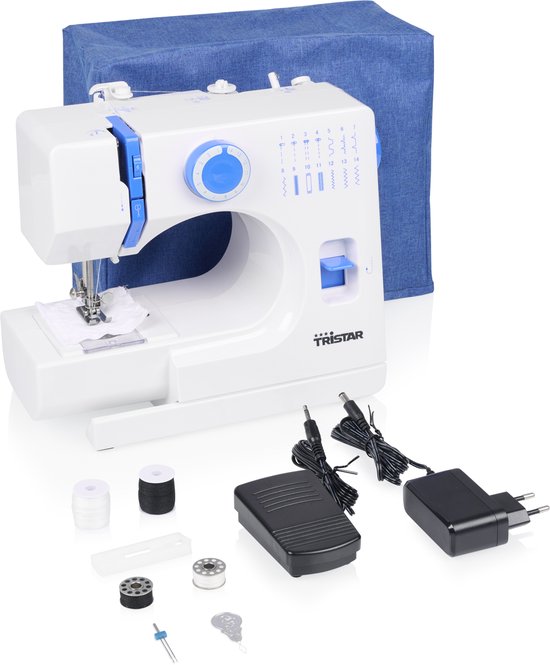 Tristar SM‑6003 Naaimachine – 14 Patronen – Automatische Draadinrijger & Vrije Arm – LED‑Licht – Inclusief Accessoires – Voor Beginners