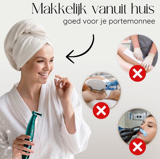 4-in-1 Bikinitrimmer + Travel Bag - Sansbeauté® - Gezicht - Oksels - Benen - Bikinilijn - Wenkbrauw Trimmer - Gezichtsontharing Dames - Intieme Zone - Ladyshaves Bikini - Ontharingsapparaat Electrisch