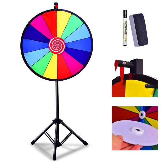 Coast Rad van Fortuin - Draaiwiel - Zelf Schrijven - Ø60 cm - met tripod standaard - 14 vakjes