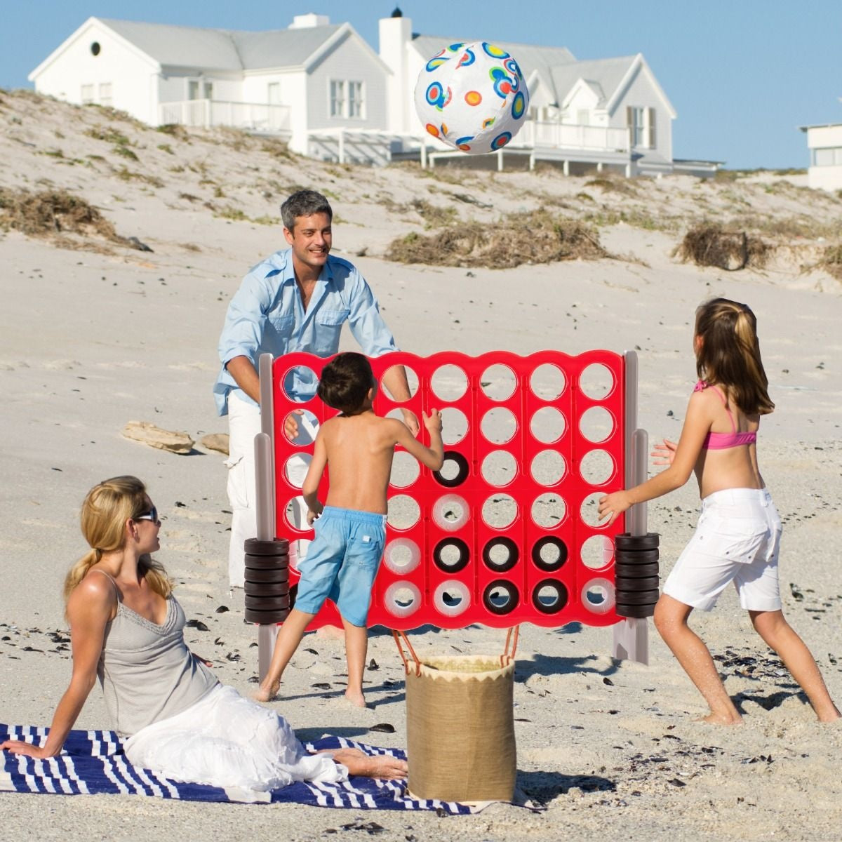 Coast Vier Op Een Rij Spel - Extra Groot - 120 x 42 x 104cm - Rood/Grijs