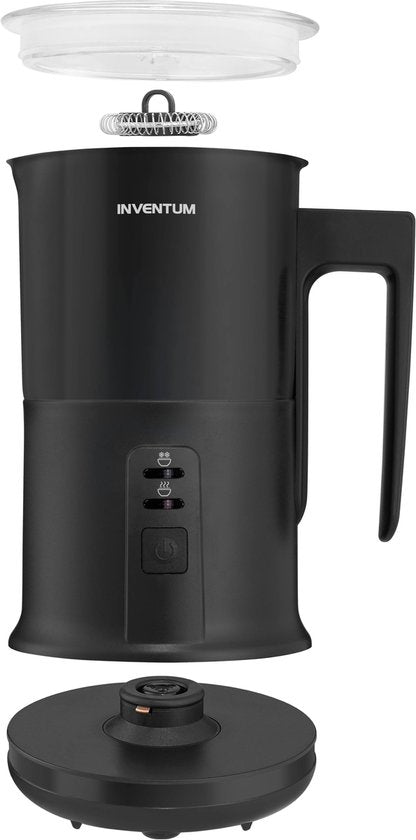 Inventum MK350B - Elektrische melkopschuimer - 115/240 ml - Warm/koud opschuimen - Verwarmen - PFAS vrij - Antikleeflaag - Zwart