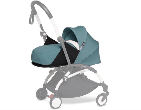 Stokke YOYO 0+ Newborn Pack, Aqua - Inclusief matras, uitschuifbare luifel en vijfpuntsgordel - Vereist YOYO-frame (apart verkrijgbaar)