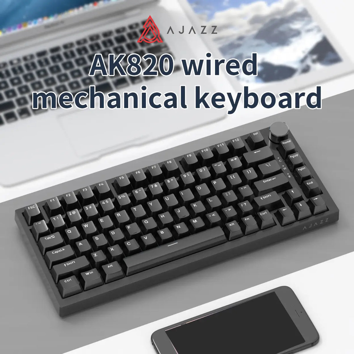 AJAZZ AK820 Mechanisch Toetsenbord - 75% - US QWERTY - Zwart