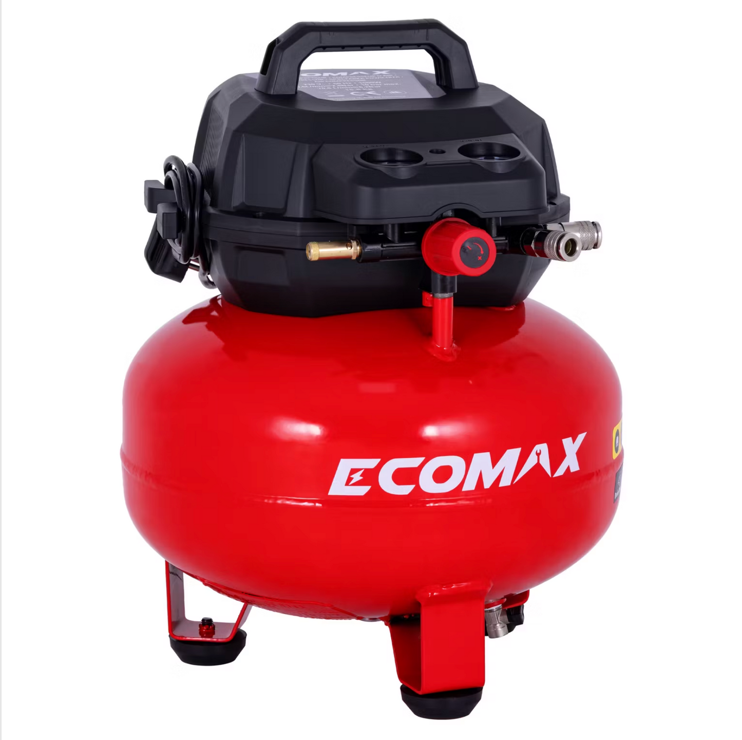 Ecomax Pancake Luchtcompressor 23L - Compact en Krachtig - Dubbele Aansluiting