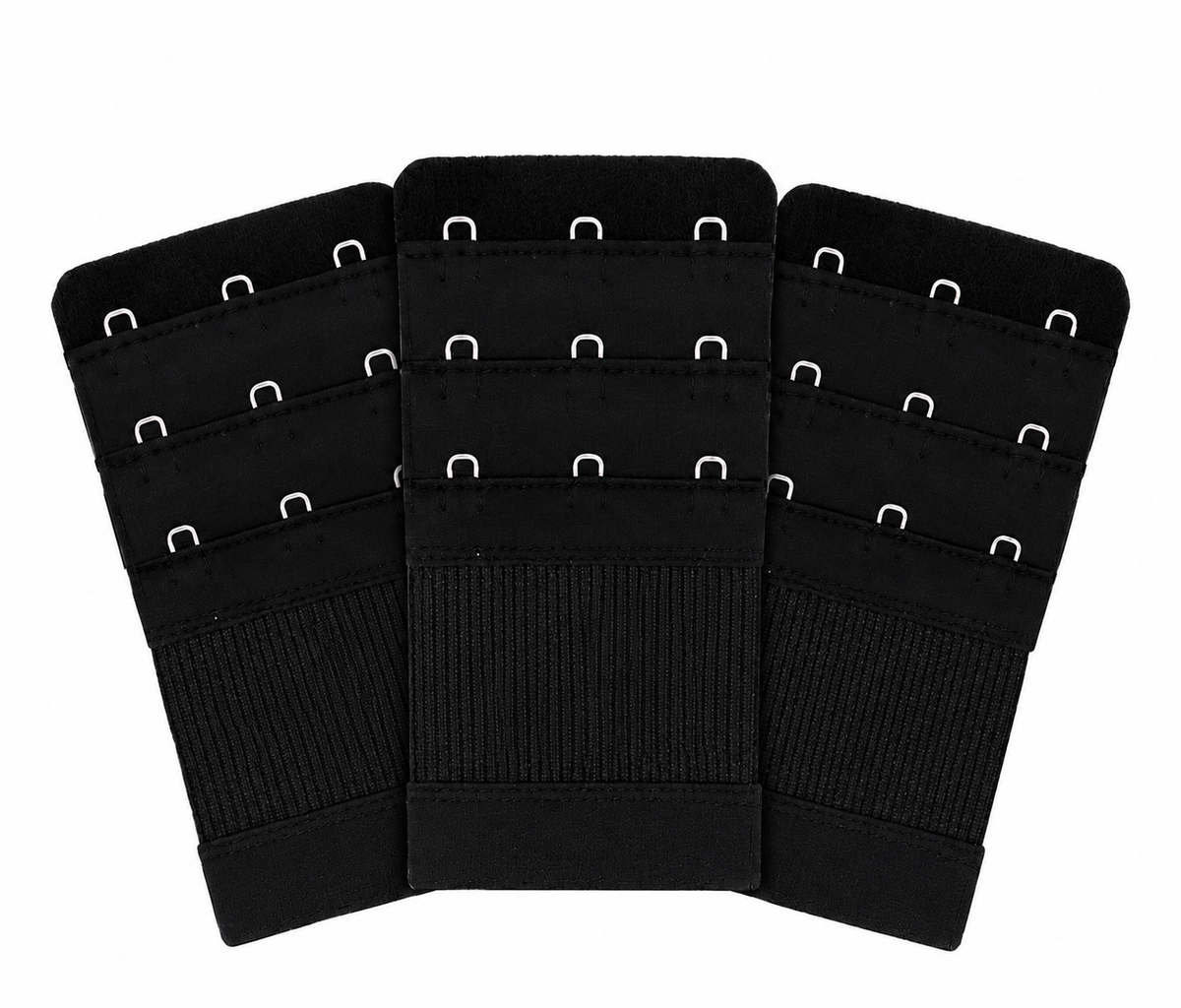 BH Verlengstuk 3 Haakjes 3-Pack Elastisch Zwart