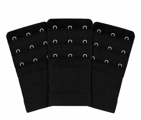 BH Verlengstuk 3 Haakjes 3-Pack Elastisch Zwart