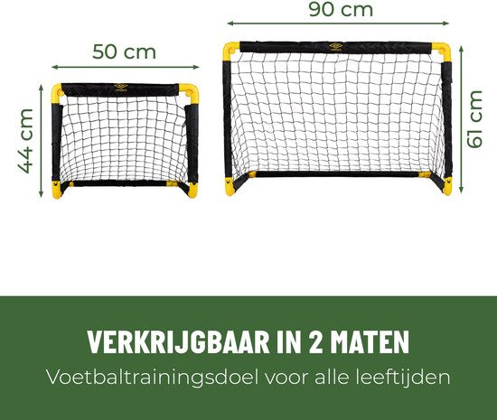 Umbro Voetbaldoel - Voetbalgoal 90 x 59 x 61 cm - Voetbal Goal Opvouwbaar - Makkelijk op te Bergen - Voetbal Training Doel voor Kinderen en Volwassenen - Kunststof - Zwart/ Geel
