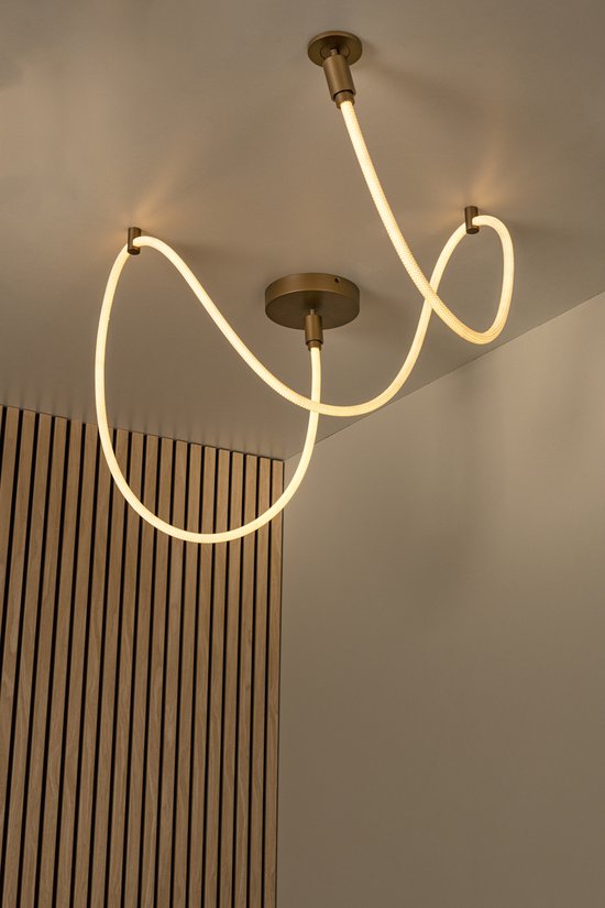 Lucide JANDERIN - Plafonnière (Plafondlamp) - LED Dimbaar - CCT - 1x36W 2200K/3300K - Champagne kleur - Vibes