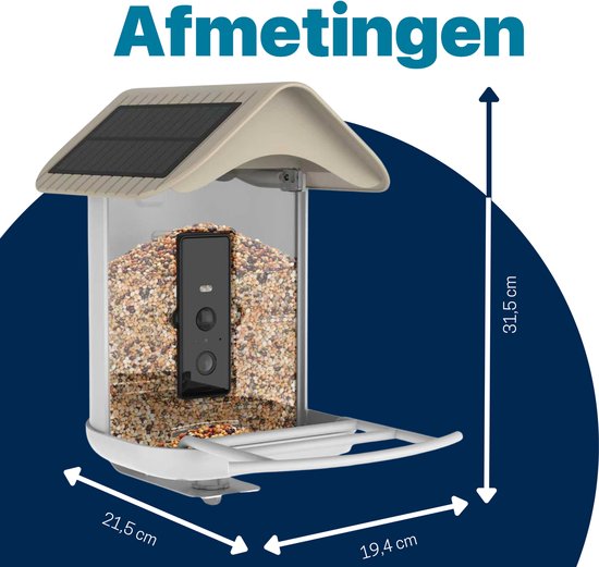 BOME Vogelvoederhuisje - 2K HD Camera - AI Vogelherkenning - Dubbel Zonnepaneel