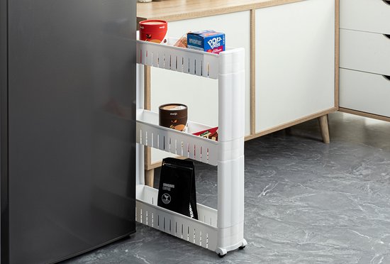 Home&Comfort Keukentrolley op Wieltjes - Compact Opbergrek - 3 Lagen