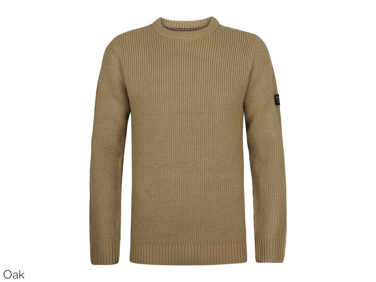 Petrol Gebreide Trui met Ronde Hals - Basic Design - maat XXL - Deep Black