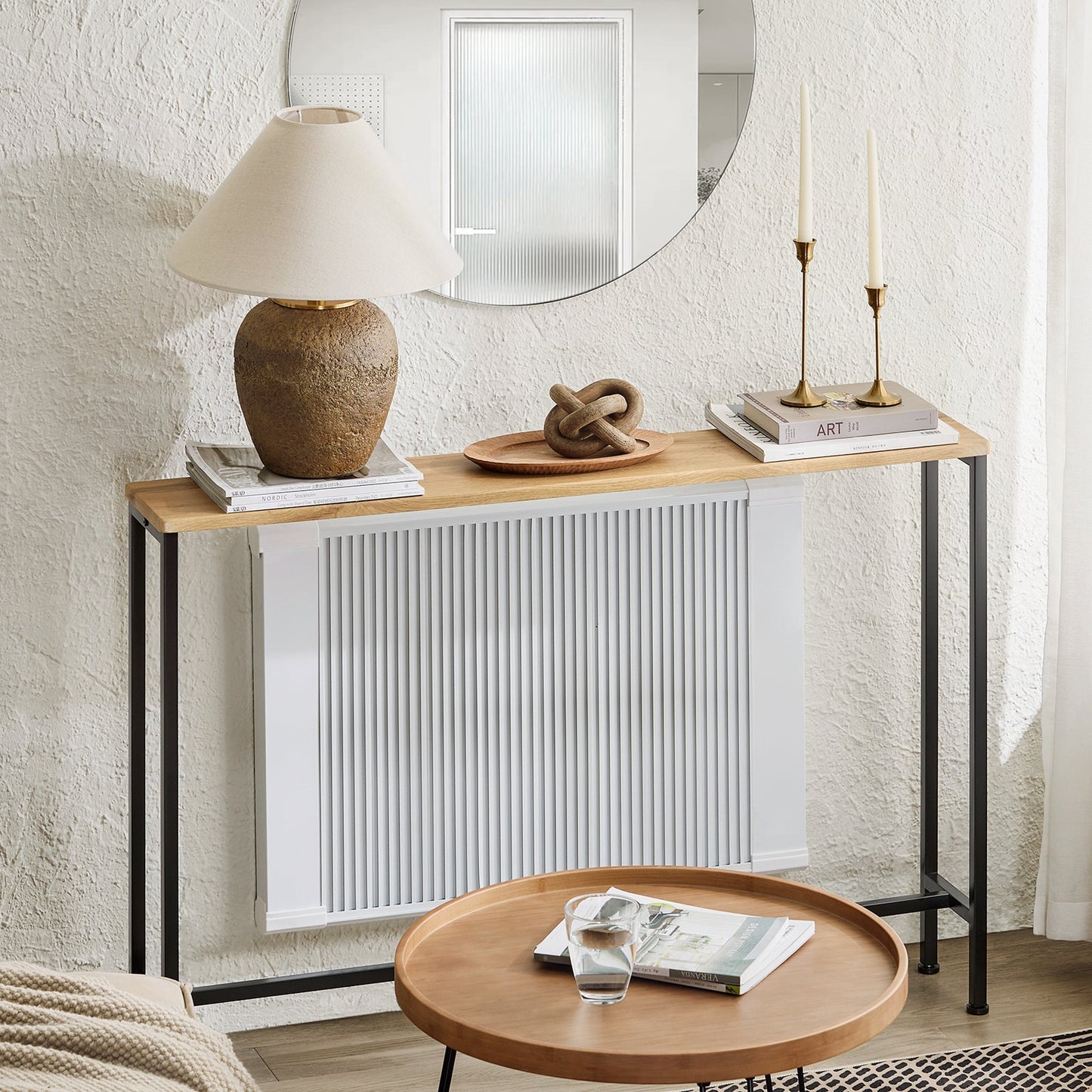 SoBuy Consoletafel FSB19-L-E - Metalen Frame - MDF Hout - 120 x 20 x 80 cm