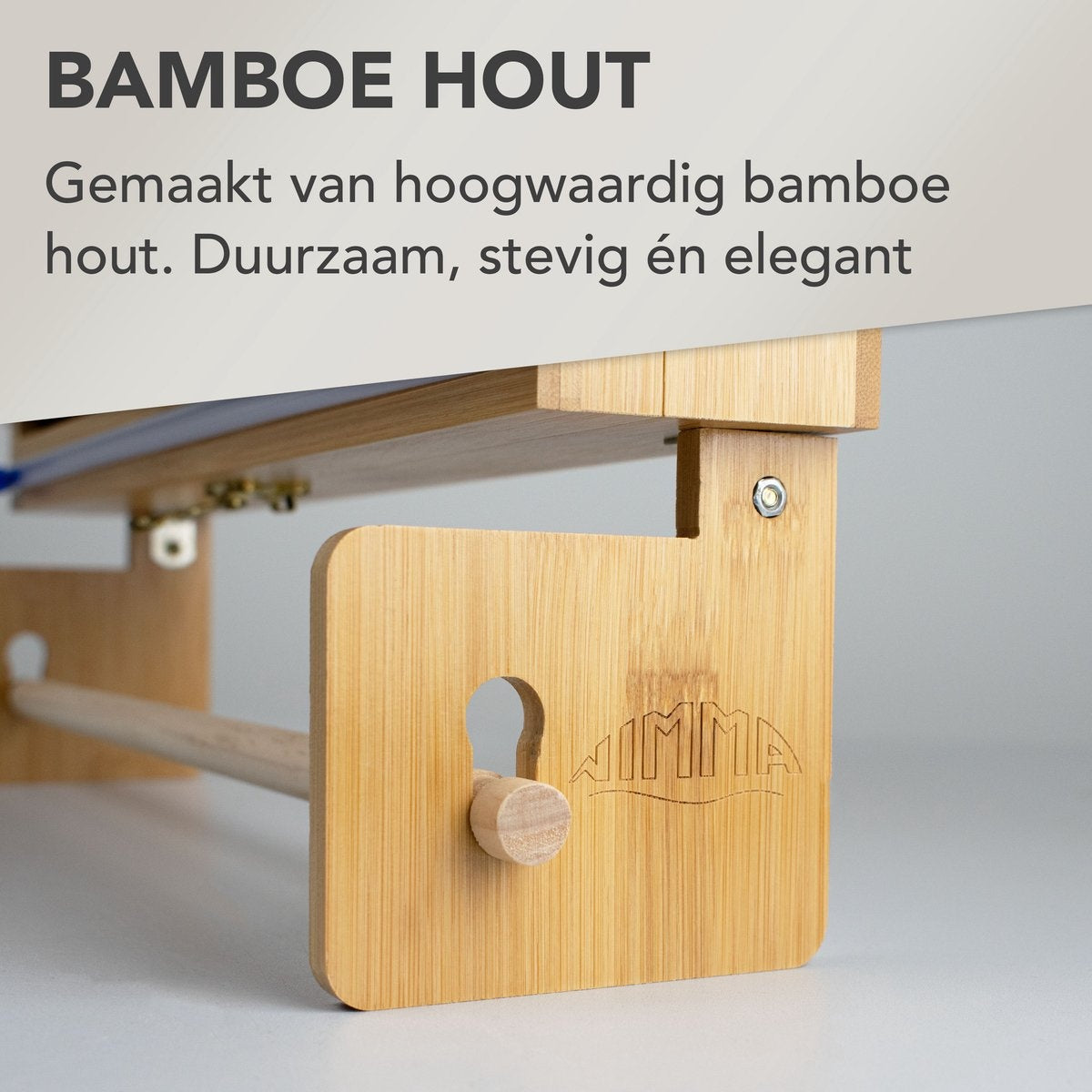 Nimma Rollenhouder - Keukenrolhouder en Foliehouder in 1 - Incl. Ophangsysteem en Foliesnijder - Geschikt voor 3 Rollen Folie - Bamboe