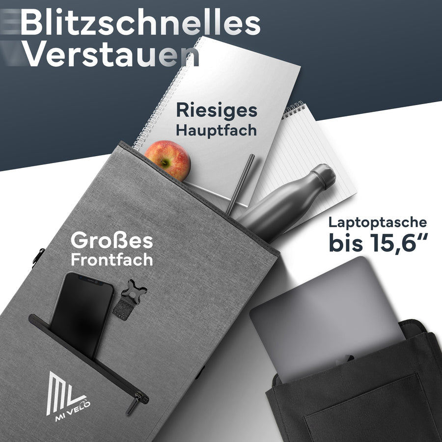 MIVELO 3-in-1 Fietstas & Rugzak – Waterdicht – 25L – Inclusief Laptopvak – Vollreflektierend