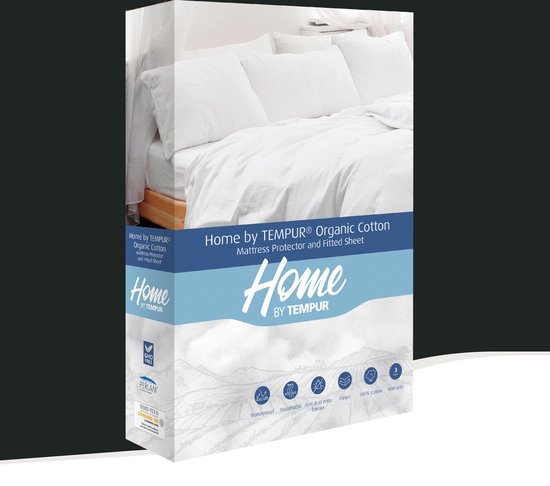 Home by TEMPUR® Matrasbeschermer - Nature – 140 x 210 x 25 cm – Biologisch katoen – Waterdicht - Warmte regulerend – Antimijtbescherming