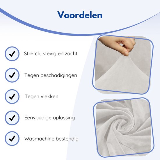 Hilvard Stoelhoes - Stoelhoezen eetkamerstoelen - Velvet - Stretch - Ivoor
