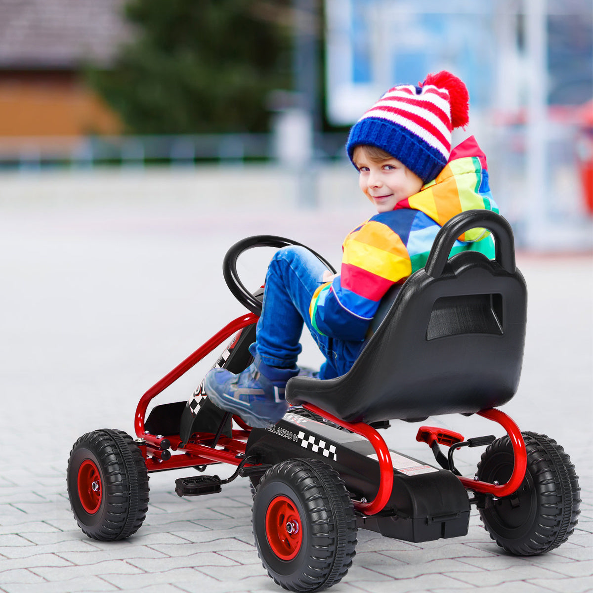 Coast Kart Go Pedaalwagen 30kg Pedaalvoertuig Met Handrem - 3-6 jaar - Rood