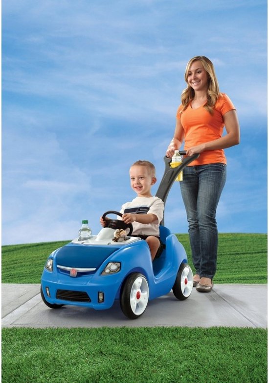 Step2 Whisper Ride Loopwagen in Blauw - Duwauto / Loopauto met duwstang - Voor kinderen vanaf 1,5 jaar