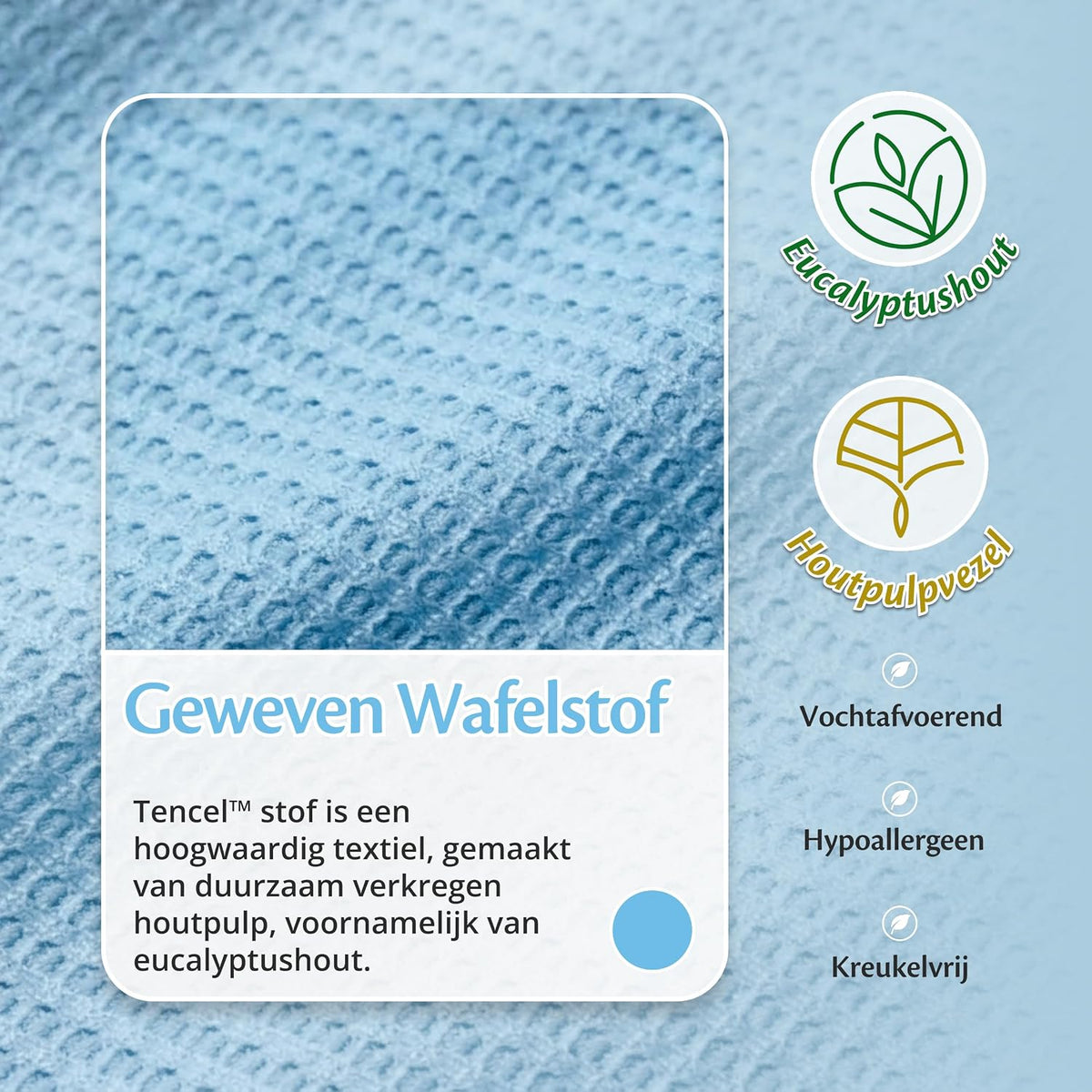 ELLA Koeldeken Tencel – 135x200 cm – Ademende Zomerdeken – OEKO-TEX – Hemelsblauw