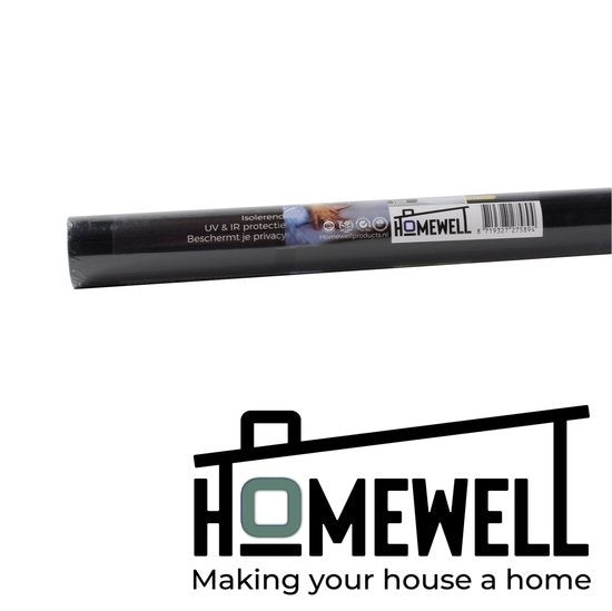 Homewell Verduisteringsdoek 90x200cm - Raamfolie Verduisterend - Blackout - Anti Inkijk, Isolerend en Zonwerend - Herbruikbaar - Statisch – Zwart