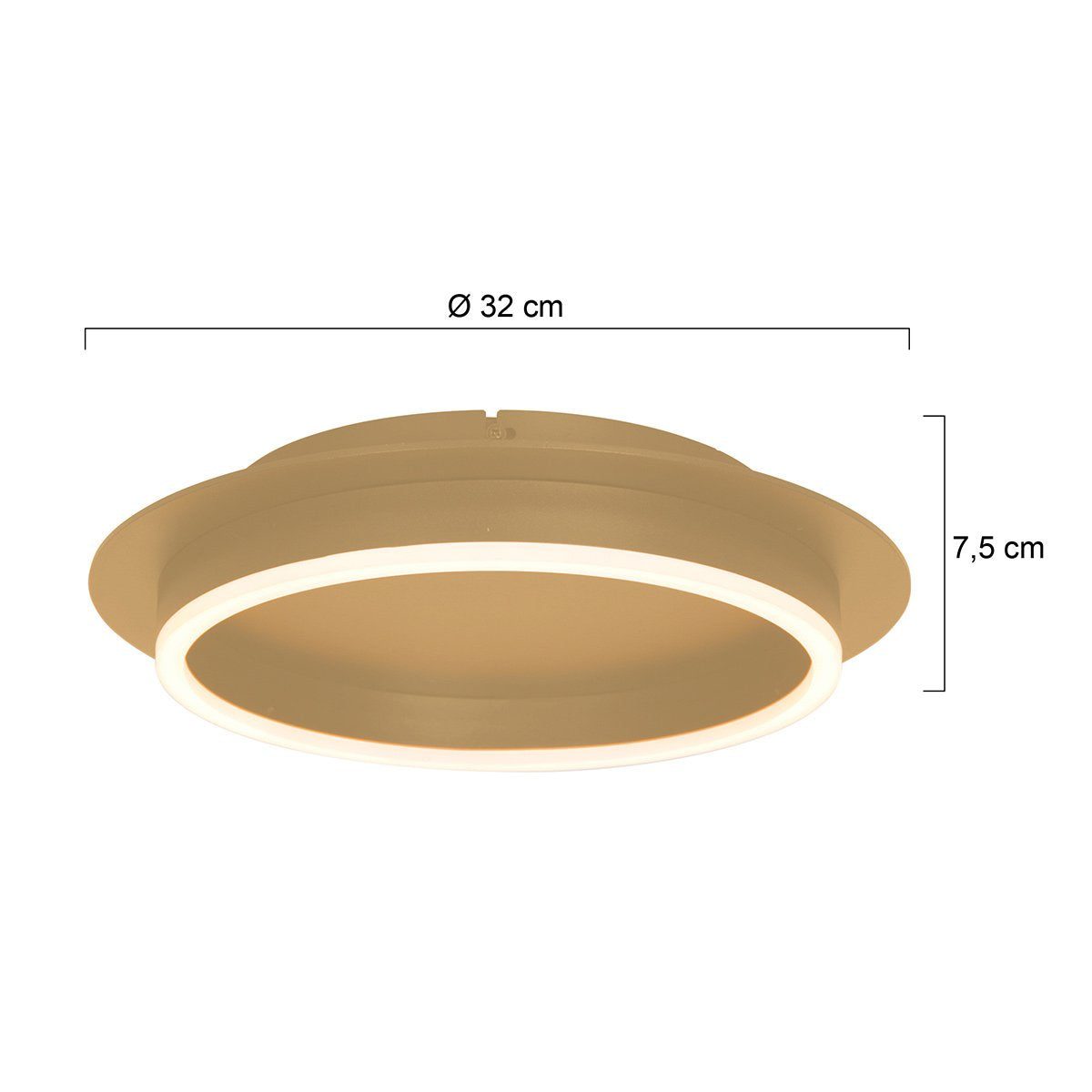 Plafonnieres Ringlux 3655GO gouden plafondlamp Ø32cm met geïntegreerde LED verlichting van Steinhauer