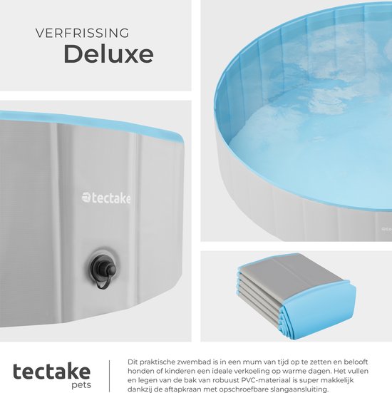 tectake® Hondenzwembad - Hondenpool- Zwembad voor honden - Ballenbak - Opvouwbaar - ⌀160 cm - Extra stevig - Eenvoudig te vullen en te legen