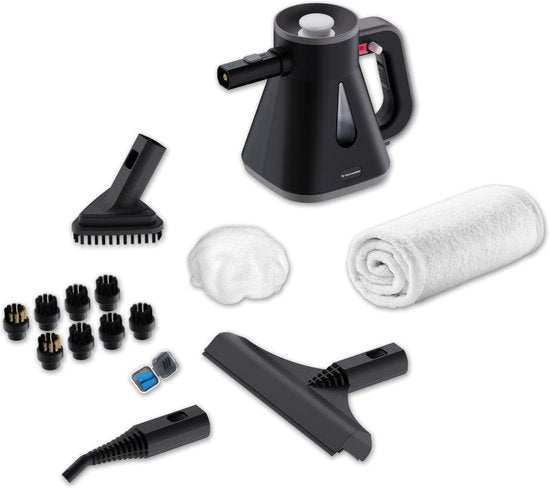 Techweise TS Compact Handstoomreiniger - 15 Accessoires - 1200W 2,6 Bar- Wet & Dry functie - Handstomer