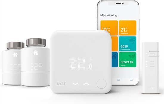 tado° Slimme Thermostaat Starterkit V3+ met 2 Slimme Radiatorknoppen