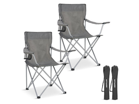 Trvlmore Campingstoelen Basic Set van 2 - Zwart - 2,2 kg per stoel - Draagvermogen 120 kg