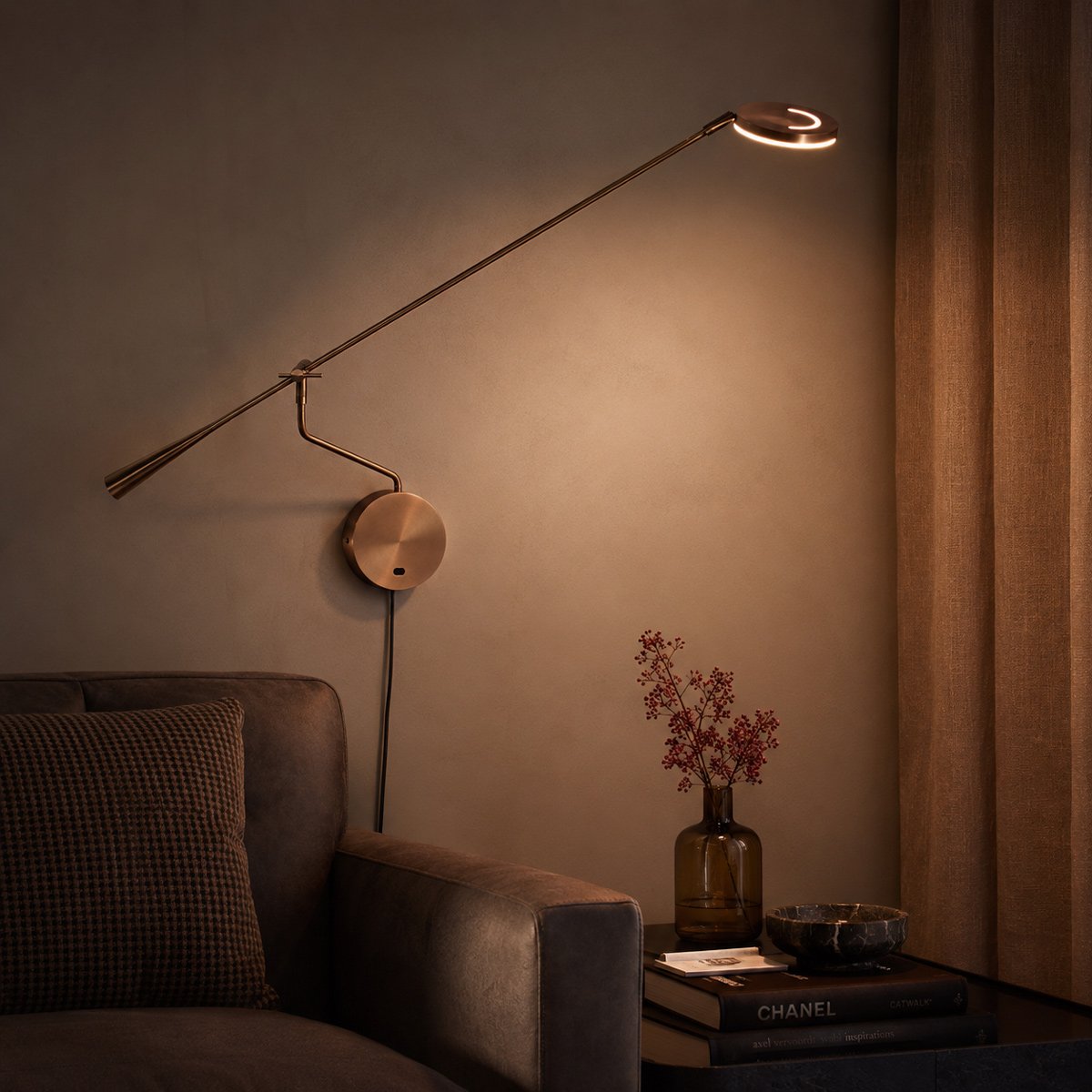 Steinhauer Exclusive - wandlamp - Soleil2 - brons - kunststof metaal - bedlampje - LED - 4387BR