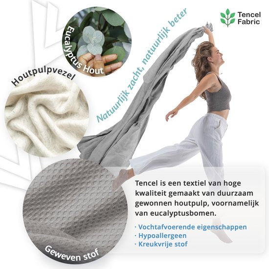 EL-Life Koeldeken 135x200 cm - 100% Bio-Tencel - Zelfkoelende deken - Cooling blanket - Zomerdekbed - Zomerdeken - Mistig grijs