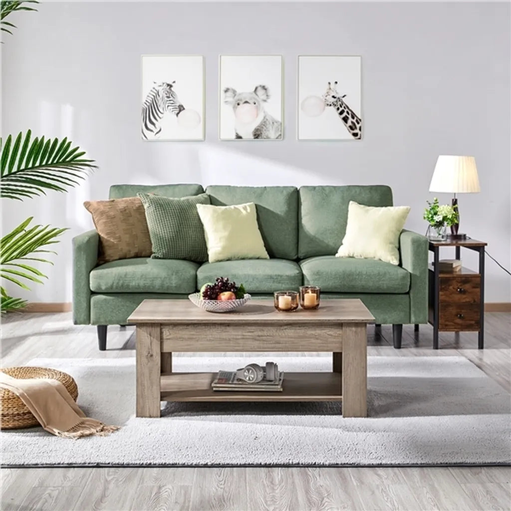 Yaheetech Salontafel met Verstelbaar Tafelblad en Opbergruimte - Espresso - 98 x 50 x 41,8 cm