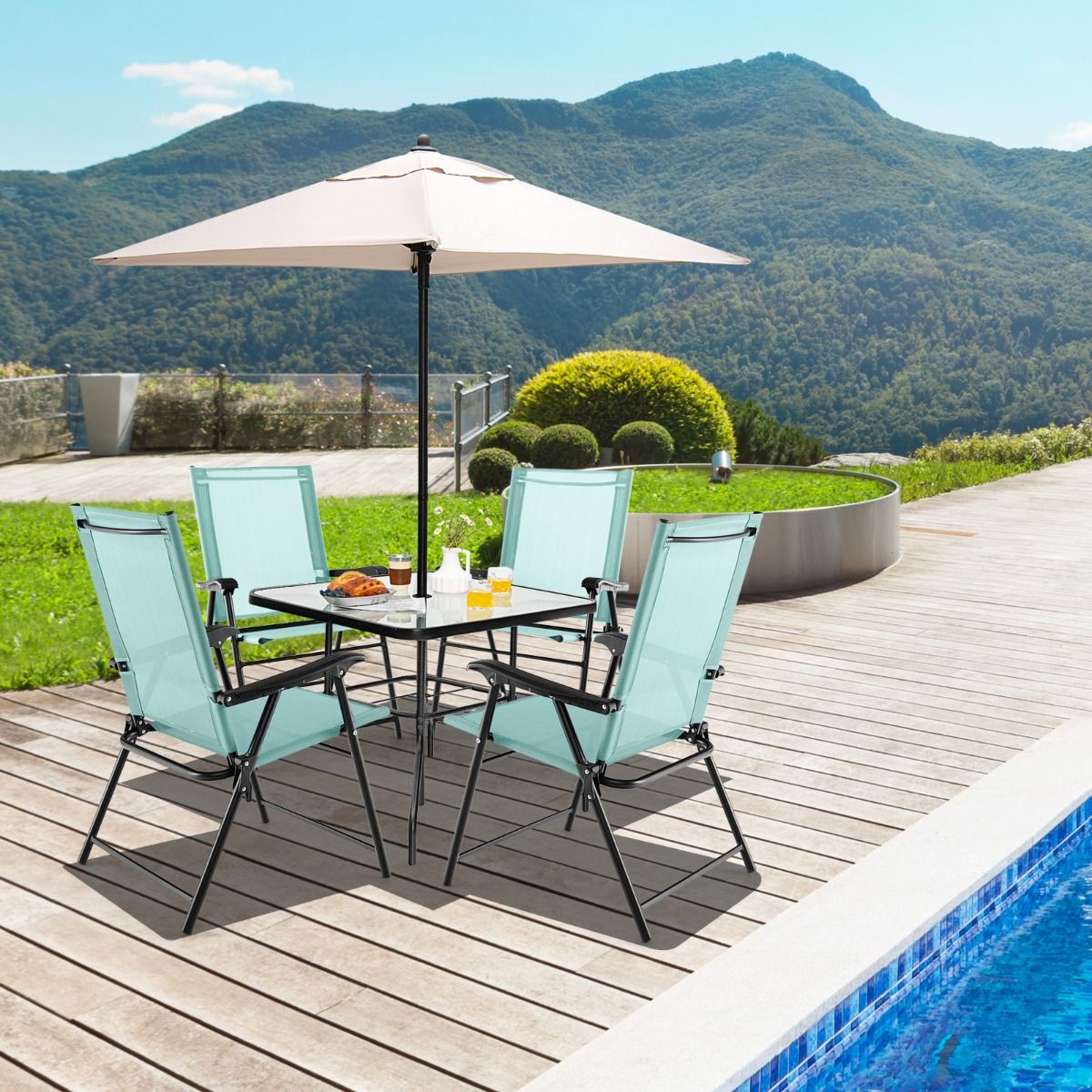 Coast Opvouwbare Terrasstoelen - set van 2 - metalen frame - groen