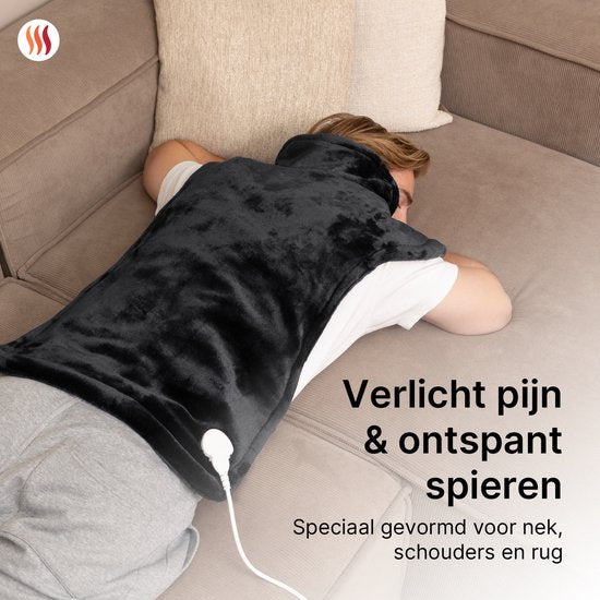 Seranova Verzwaard Elektrisch Warmtekussen voor Rug, Schouders en Nek - Heating Pad - Verwarmingskussen - 1.3KG - 100w - Grijs