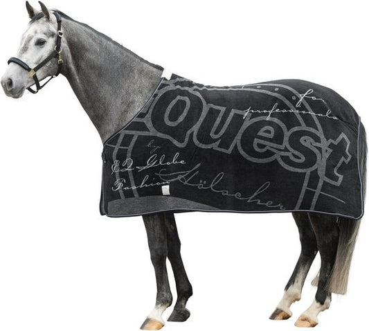 EQUEST Paardendeken - Dralon Globe Editie - 181x177x1 cm - Zwart