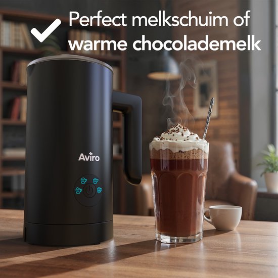 Aviro Melkopschuimer Met Schenktuit - Elektrisch - 300ML - 4-in-1 - Melkschuimer - Melkklopper - Milk Frother - Zwart