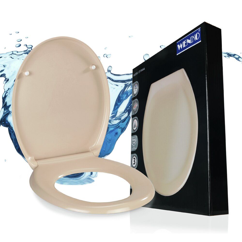 WENKO Ottana Toiletbril Beige - Duroplast - Easy-Close - Fix-Clip
