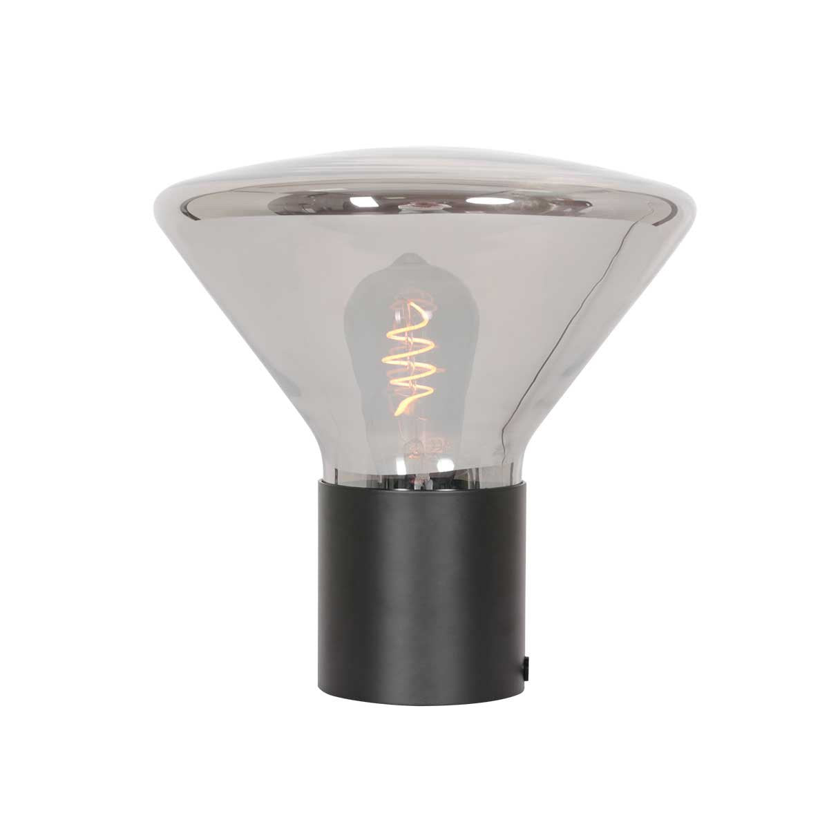Tafellamp Ambiance 3401ZW Zwart, 25 cm hoog, 26 cm diameter, van elektronica, glas en metaal, Steinhauer, Eigentijds design voor binnengebruik