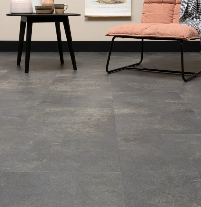 Click PVC laminaat vloer CanDo de Luxe steen antraciet 7 5 mm met ondervloer 1 5 mm