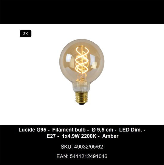 Lucide FOLD - Vloerlamp - Ø 20 cm - 3xE27 - Wit - Japandi