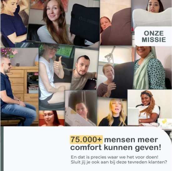 COMFYCENTRE® Ergonomische Rugsteun XL Auto & Bureaustoel - Rugkussen Onderrug en Schouders - Lendensteun Auto - Rugsteunen - Traagschuim - Beter zitten
