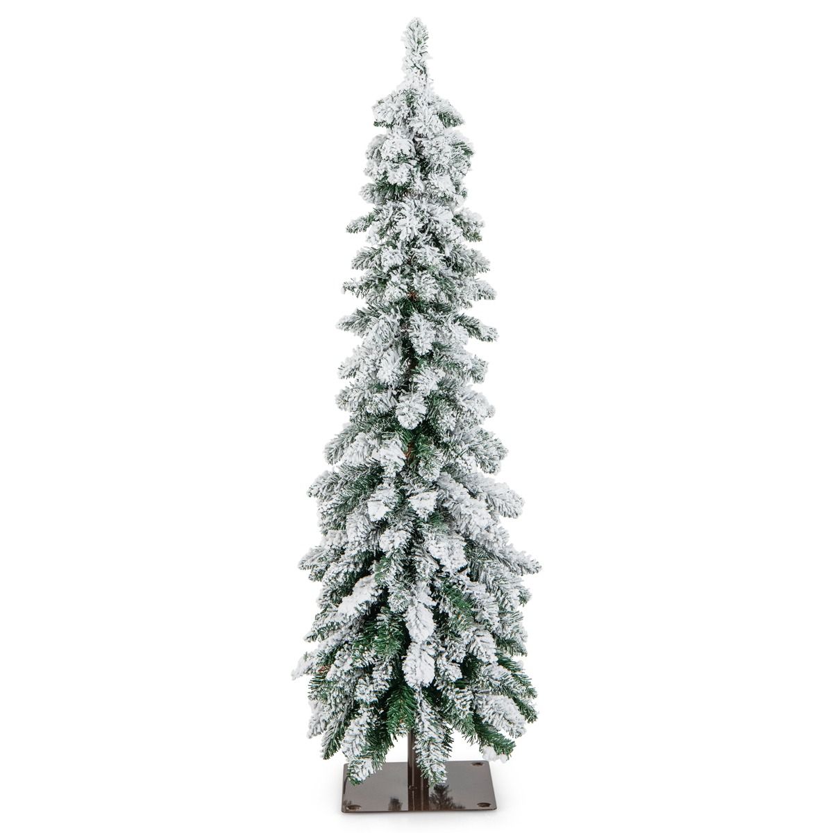 Coast 120 cm gevlokte kunstkerstboom - groen/wit met 225 takpunten en 100 LED-lampjes