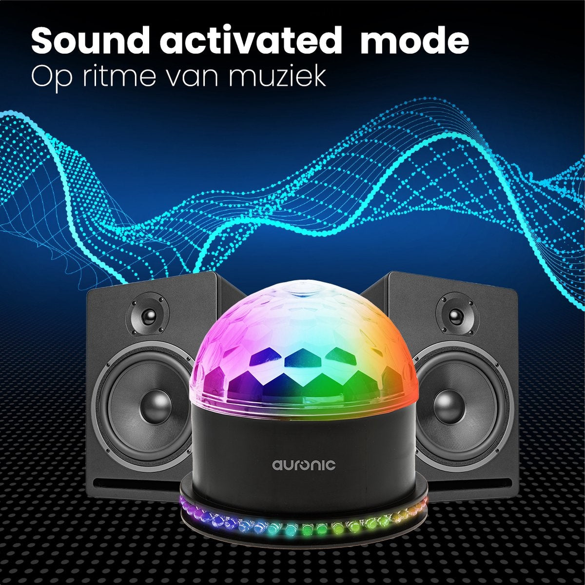 Auronic Roterende Discolamp - Discobal - LED - Afstandsbediening en Muziekgestuurd - Kinderen/Volwassenen