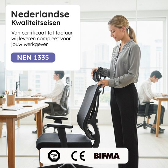 Roveo Ergonomische Bureaustoel - Office Gaming Chair - Volwassenen Game Stoel - Gamestoel - Zwart