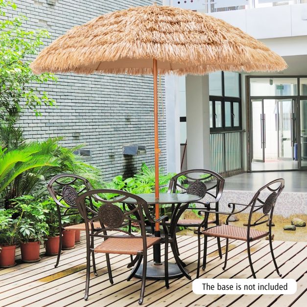 coast Hawaiiaanse Stijl Stroparasol Ø205 cm – Natuurlijk Design met 8 Metalen Ribben